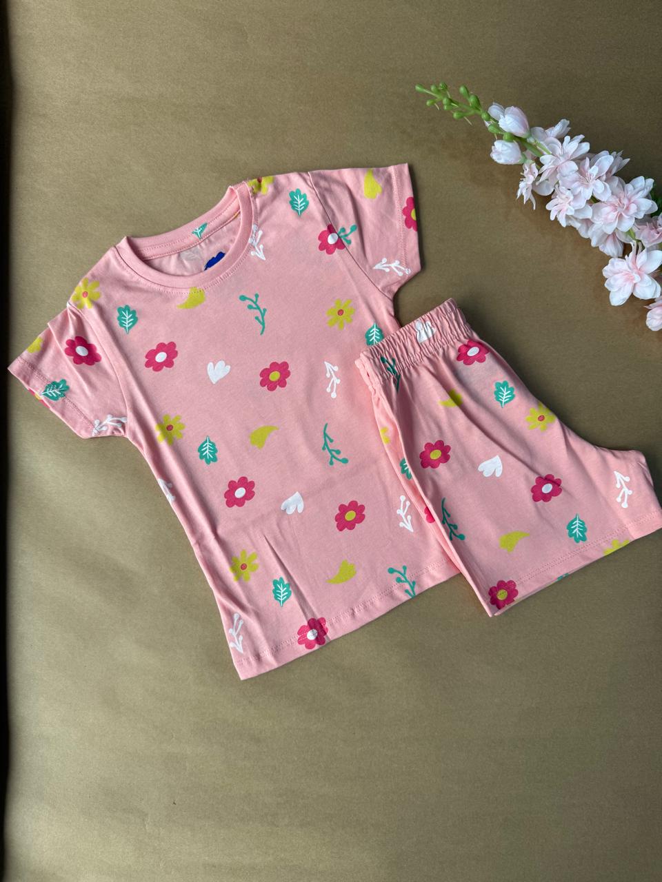 Kids Co-Ord Sets - Pink Flowers