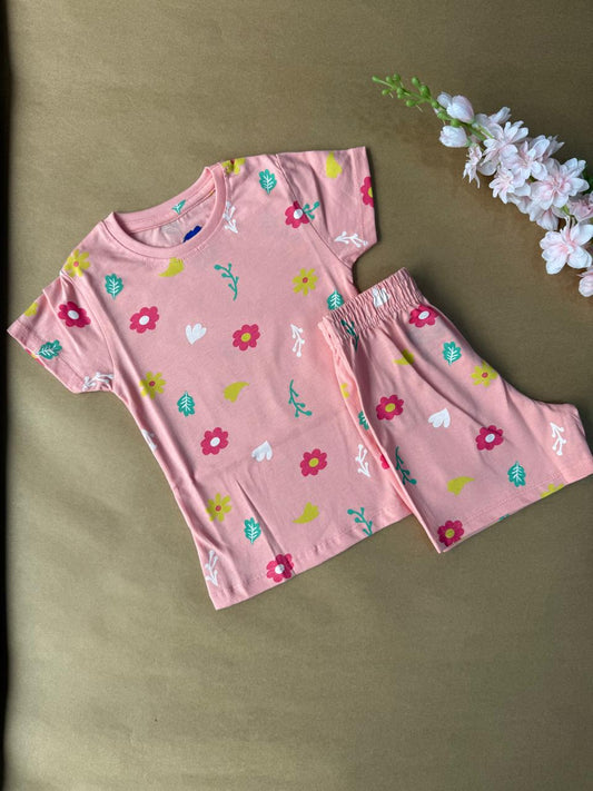 Kids Co-Ord Sets - Pink Flowers
