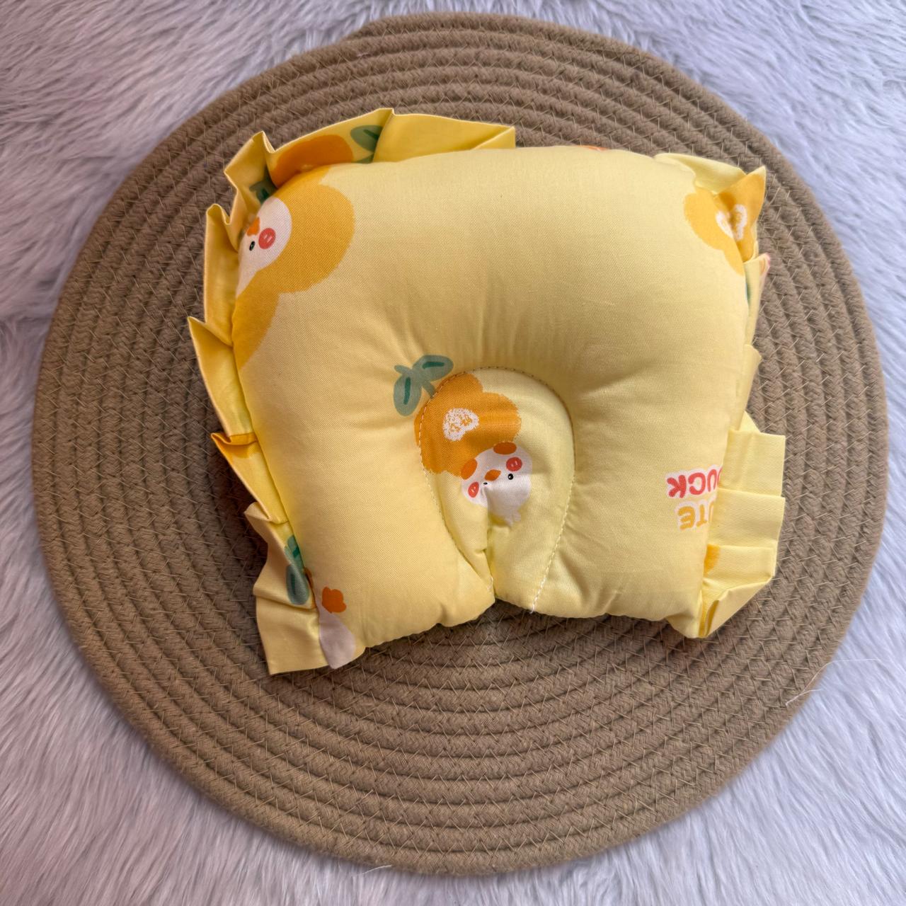Baby Head Sponge Pillow - Yellow Flowers