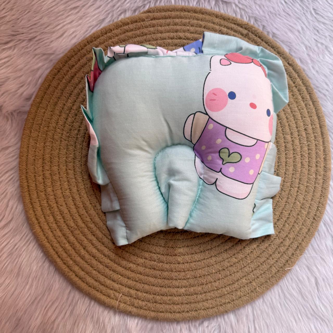 Baby Head Sponge Pillow - Blue Kitty
