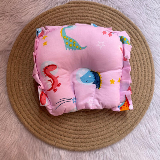 Baby Head Sponge Pillow - Pink Dino