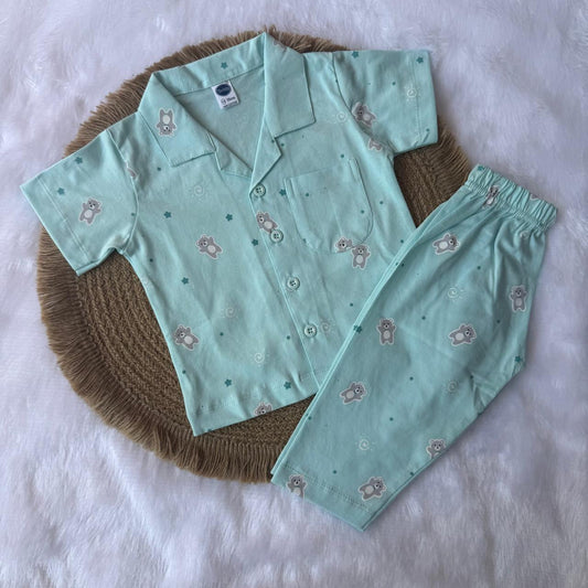 Baby Collar Night Suits - Blue