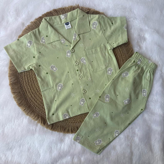 Baby Collar Night Suits - Green
