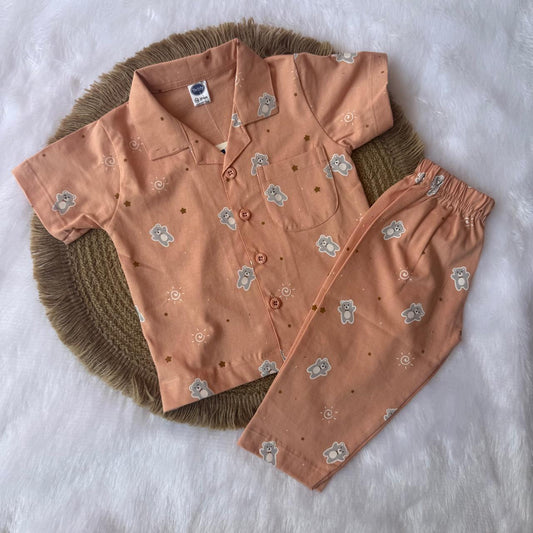 Baby Collar Night Suits - Orange