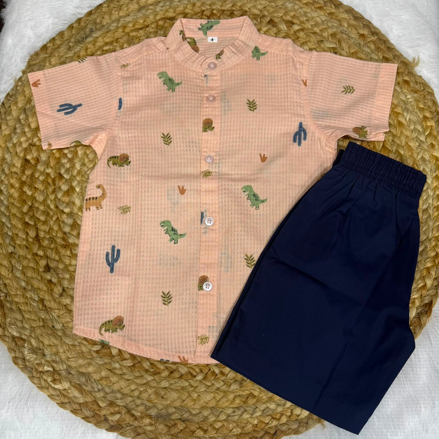 Boys Shirt and Shorts Set - Dino