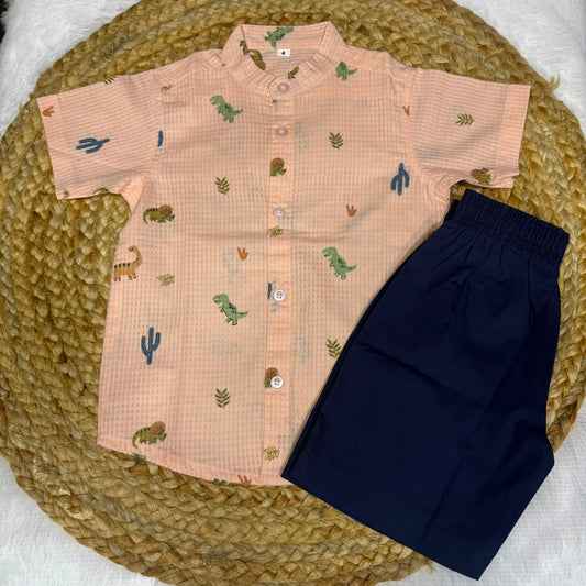 Boys Shirt and Shorts Set - Dino