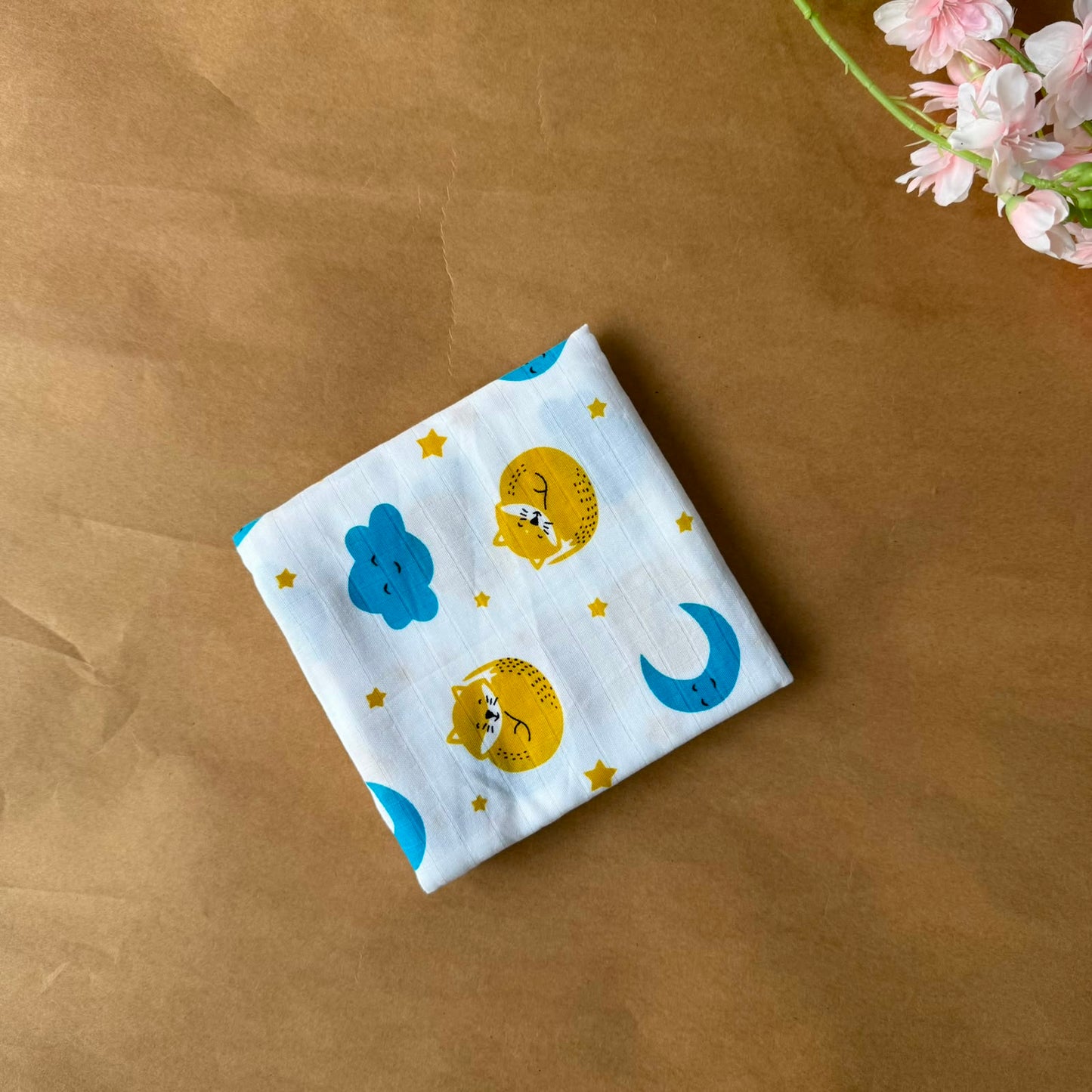 Muslin Swaddle/ Towel - Yellow Cats