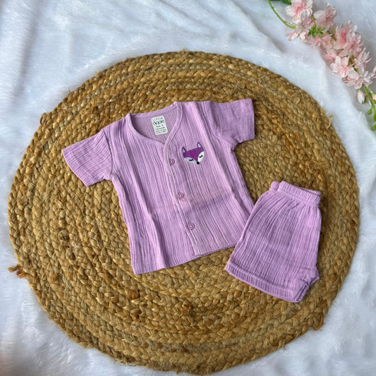 Muslin Jabla and Shorts Set -  Lavender