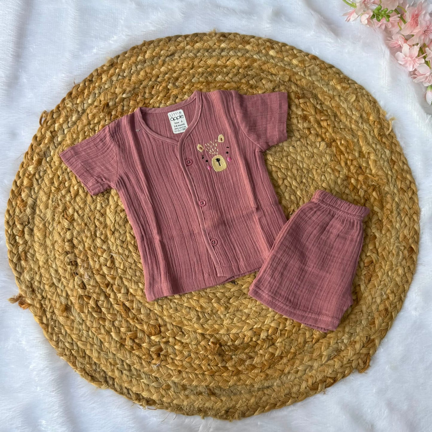 Muslin Jabla and Shorts Set - Dark Onion