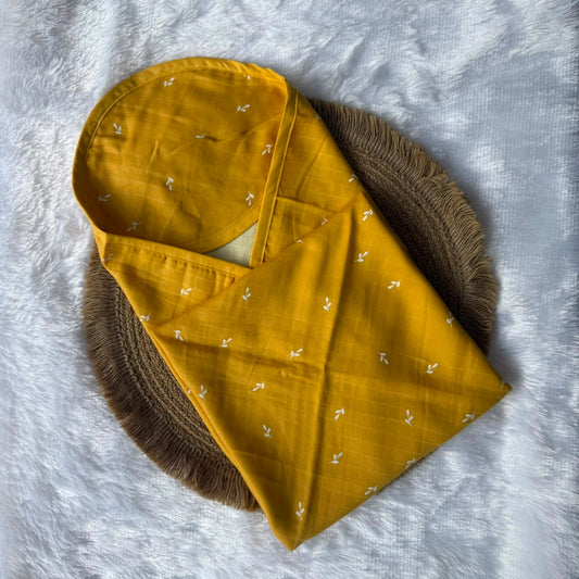 Muslin Hooded Towel - Yellow Leaves
