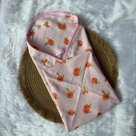 Muslin Hooded Towel - Peaches