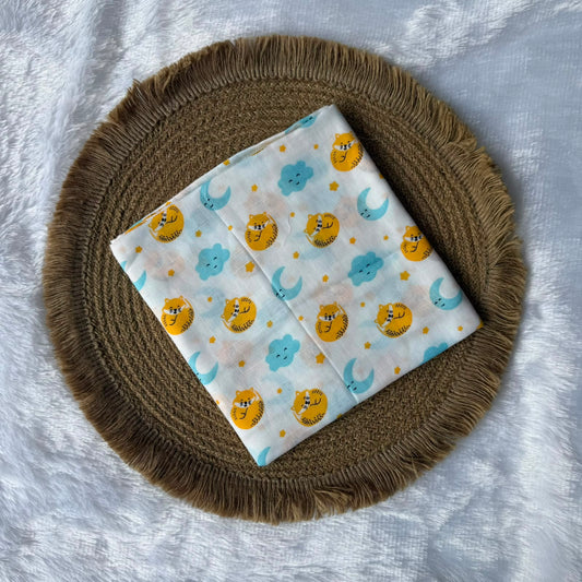Muslin Adults Bath Towels - Yellow Cat