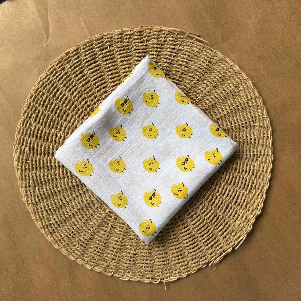 Muslin Small Baby Bath towel - Smile Faces