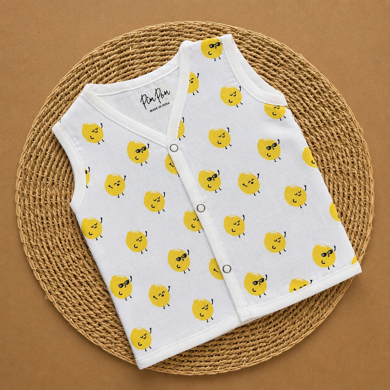 Premium Muslin Baby Jabla -  Smiley Faces
