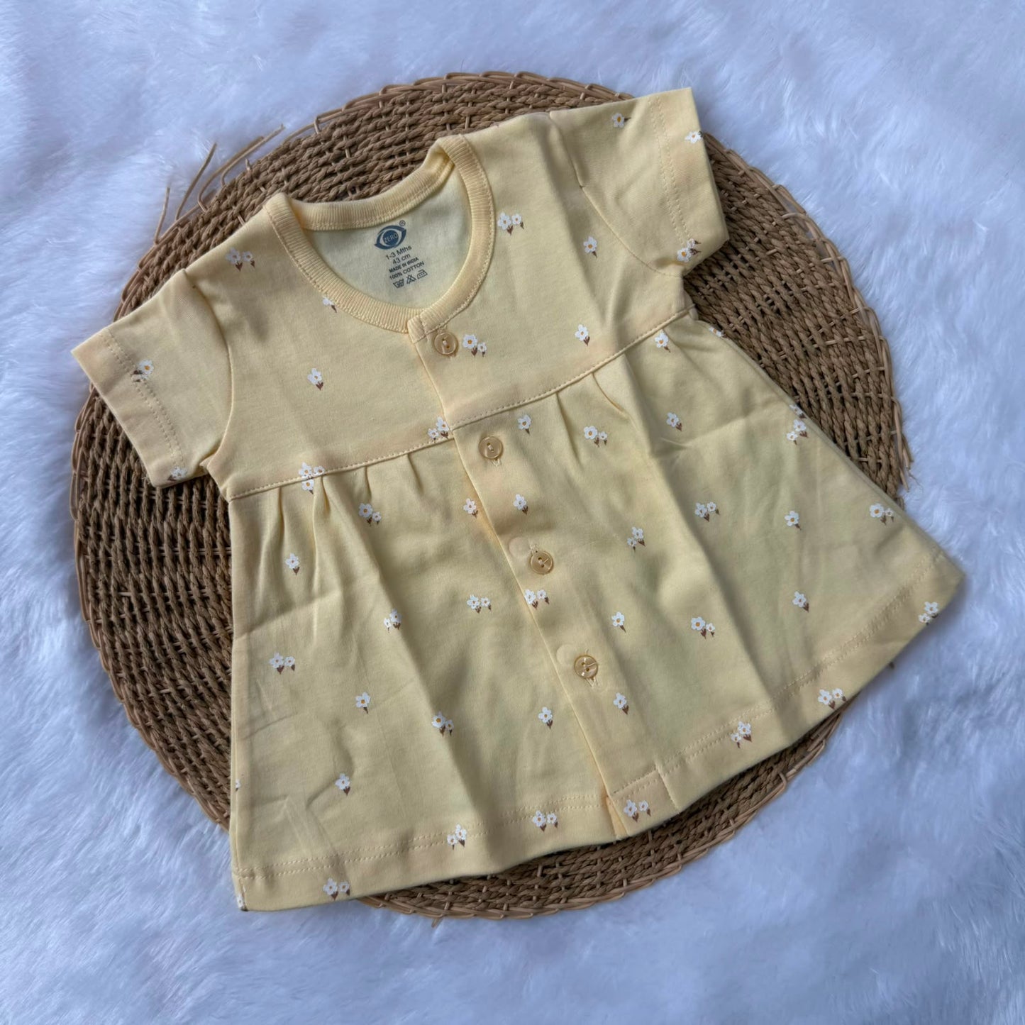 Premium Baby Knitted Frocks - Light Yellow