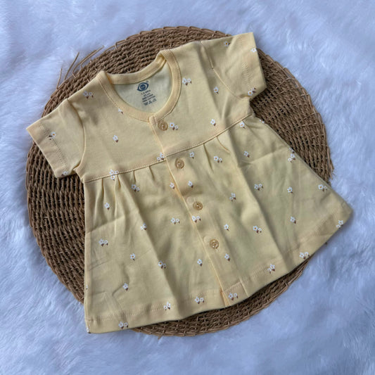 Premium Baby Knitted Frocks - Light Yellow