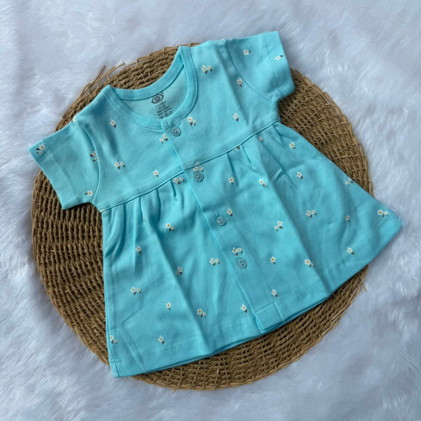 Premium Baby Knitted Frocks - Sky Blue