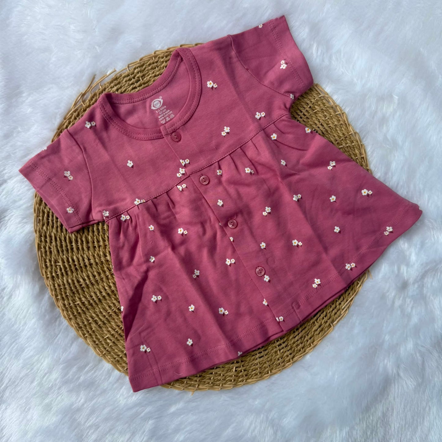 Premium Baby Knitted Frocks - Dark Pink