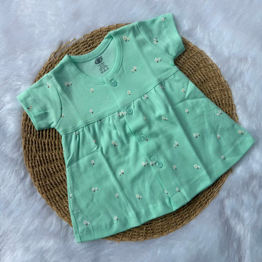 Premium Baby Knitted Frocks - Pista Green