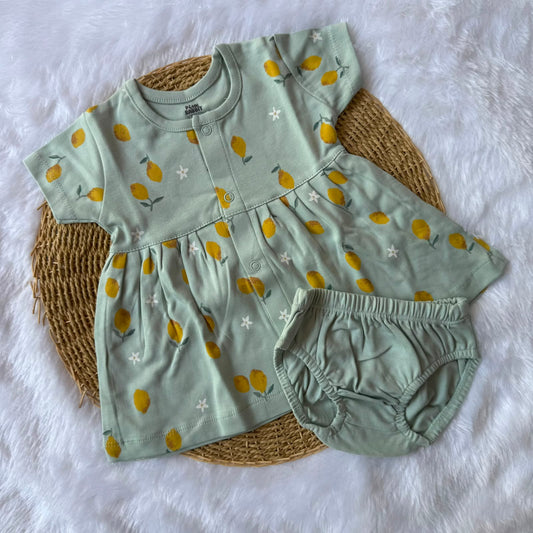 Premium Baby Knitted Frocks with inserts - Blue Lemon