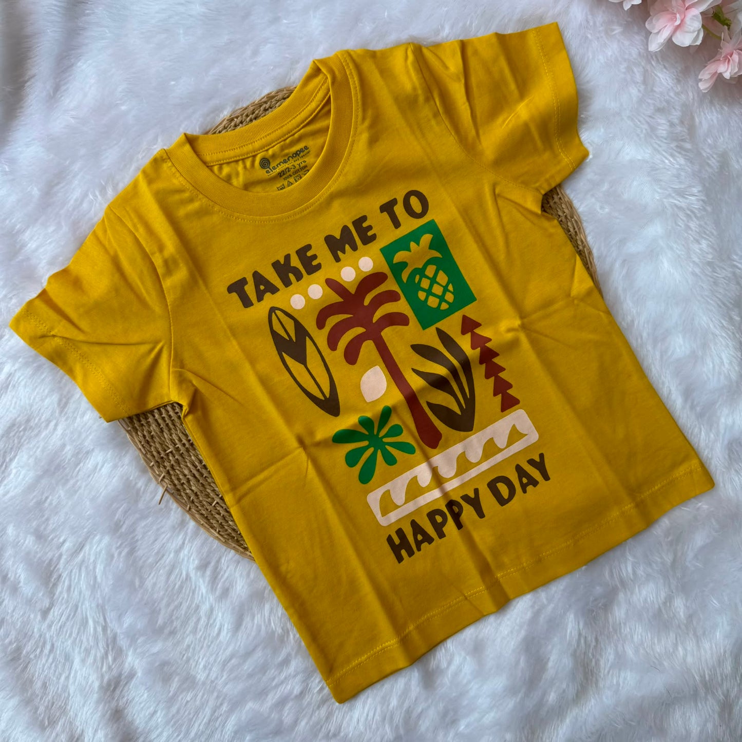 Girls T-Shirt - Yellow Happy Day