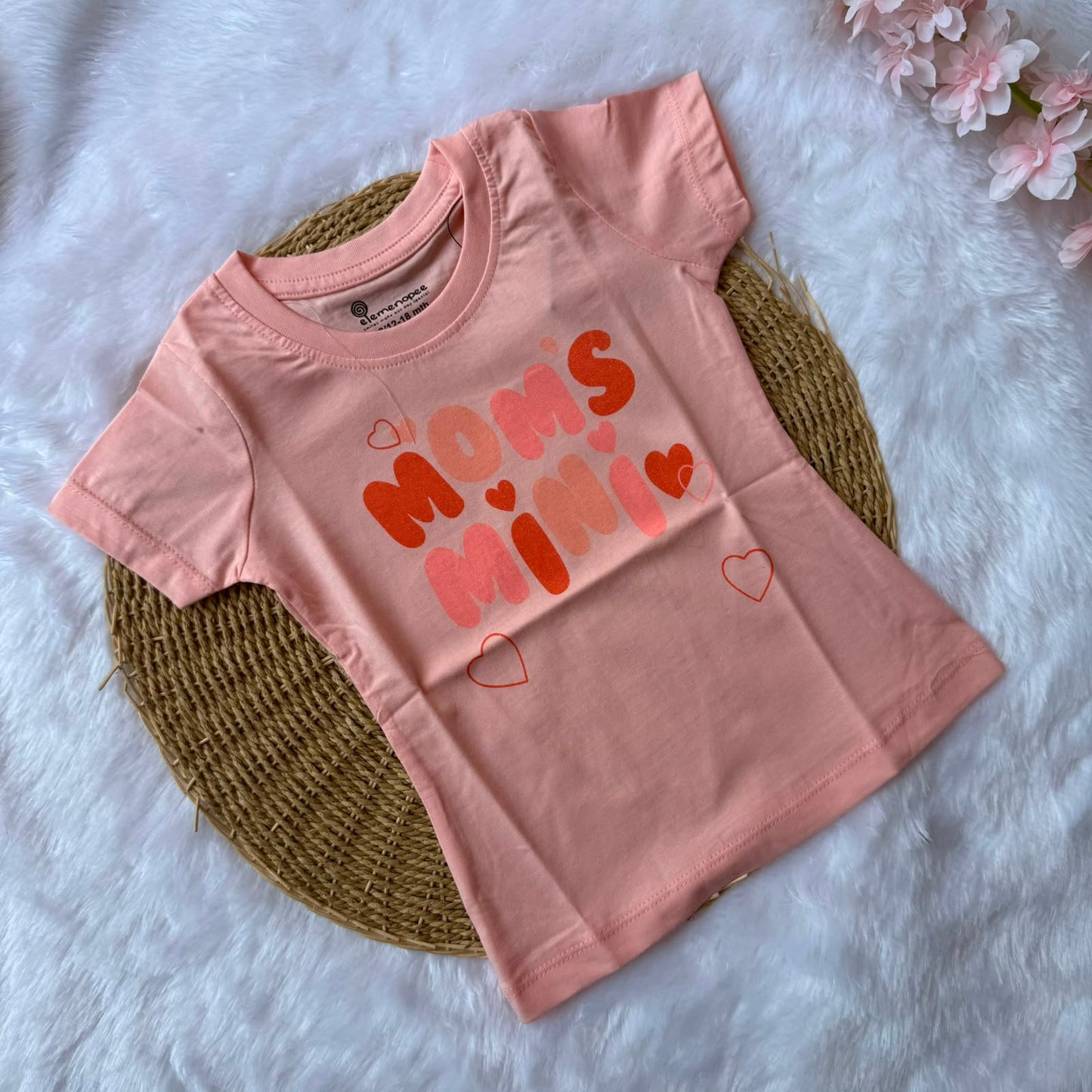 Girl Baby  T-Shirt - Peach  Moms Mini