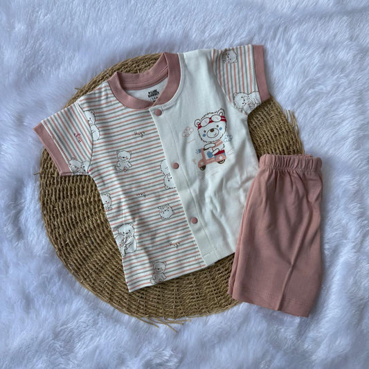 Baby Boy Sets - Peach Teddy