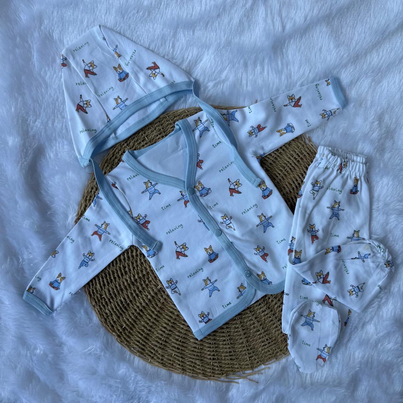 Sleepsuit With Cap - Sky Blue