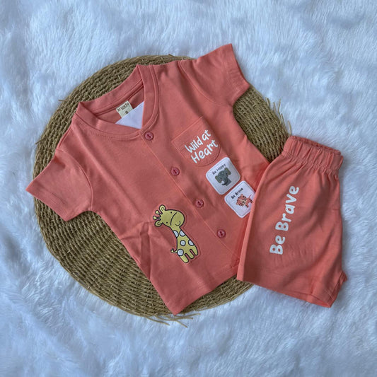 Baby Boy Sets - Orange Giraffe