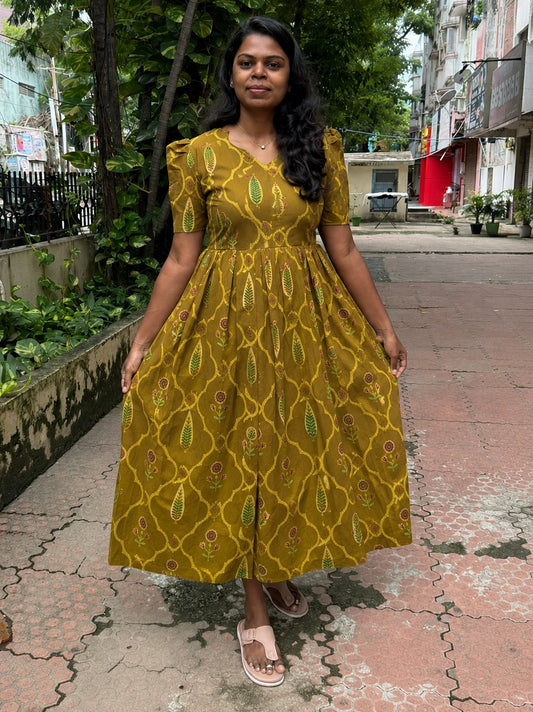 Mustard Feeding Maxi Dress