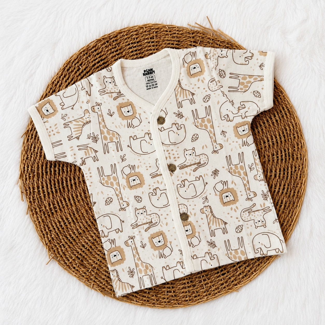 Knitted Baby Jabla with Sleeve - Wild Animals