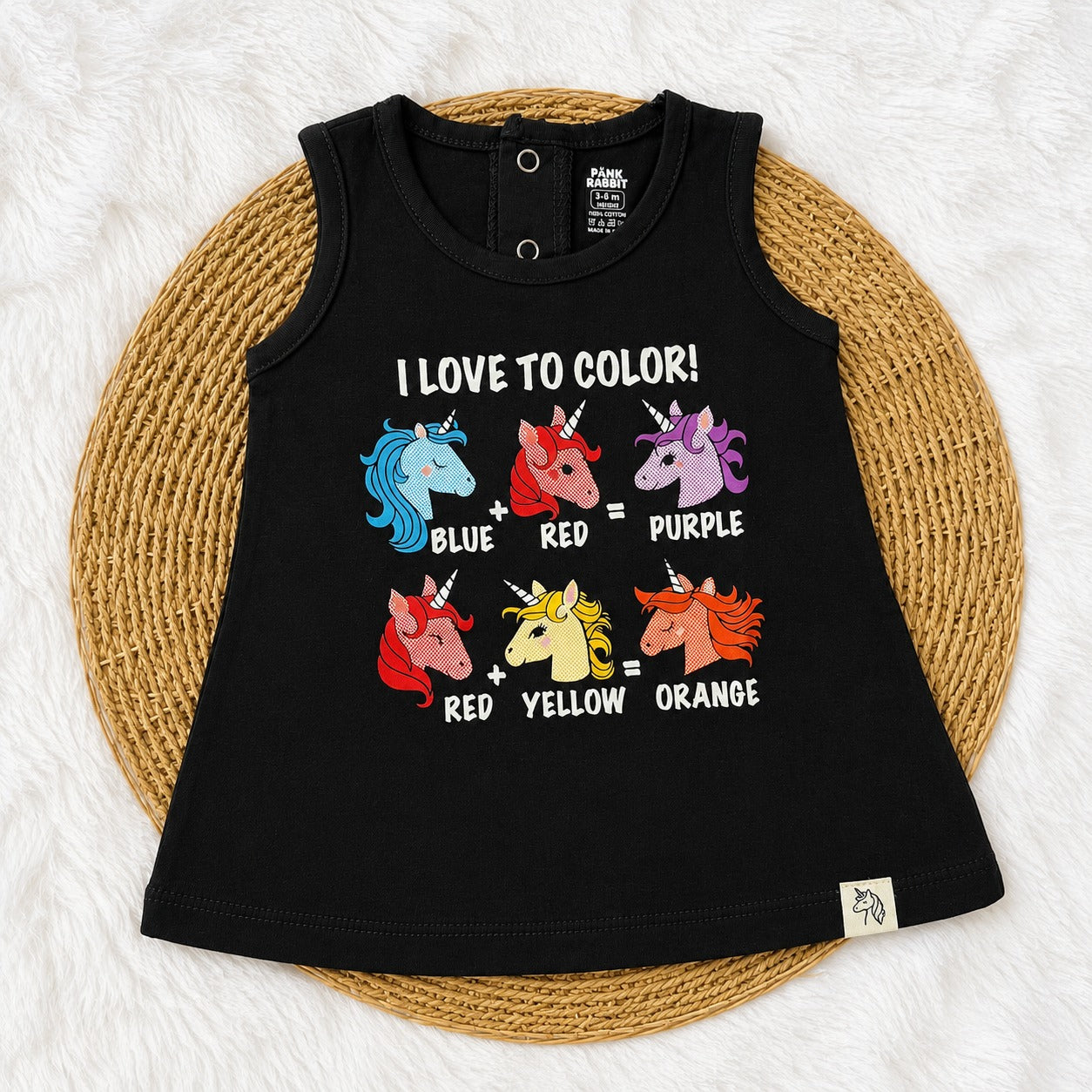 Premium Baby A-Line Frocks - Black Unicorn