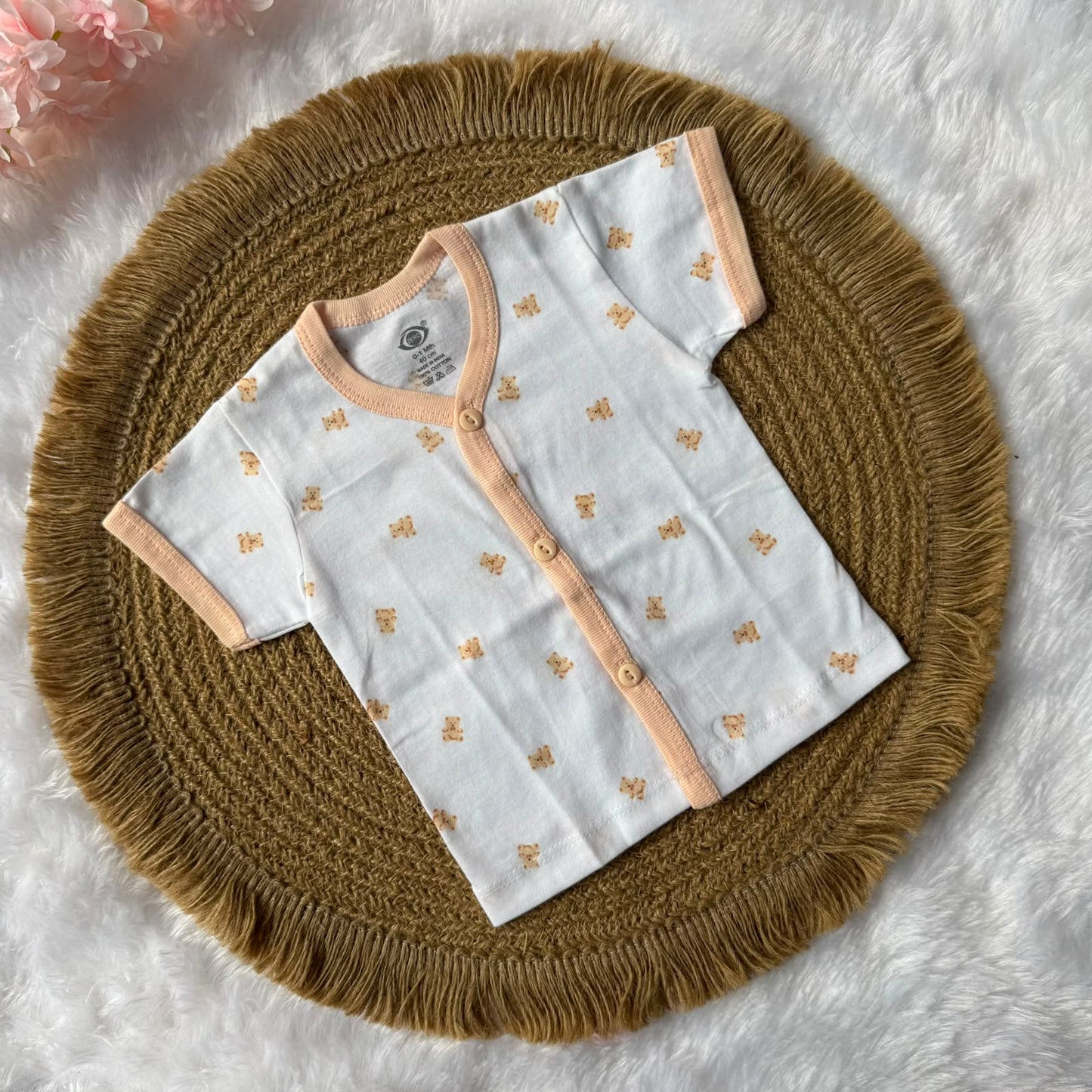 Knitted Baby Jabla with Sleeve - White & Orange