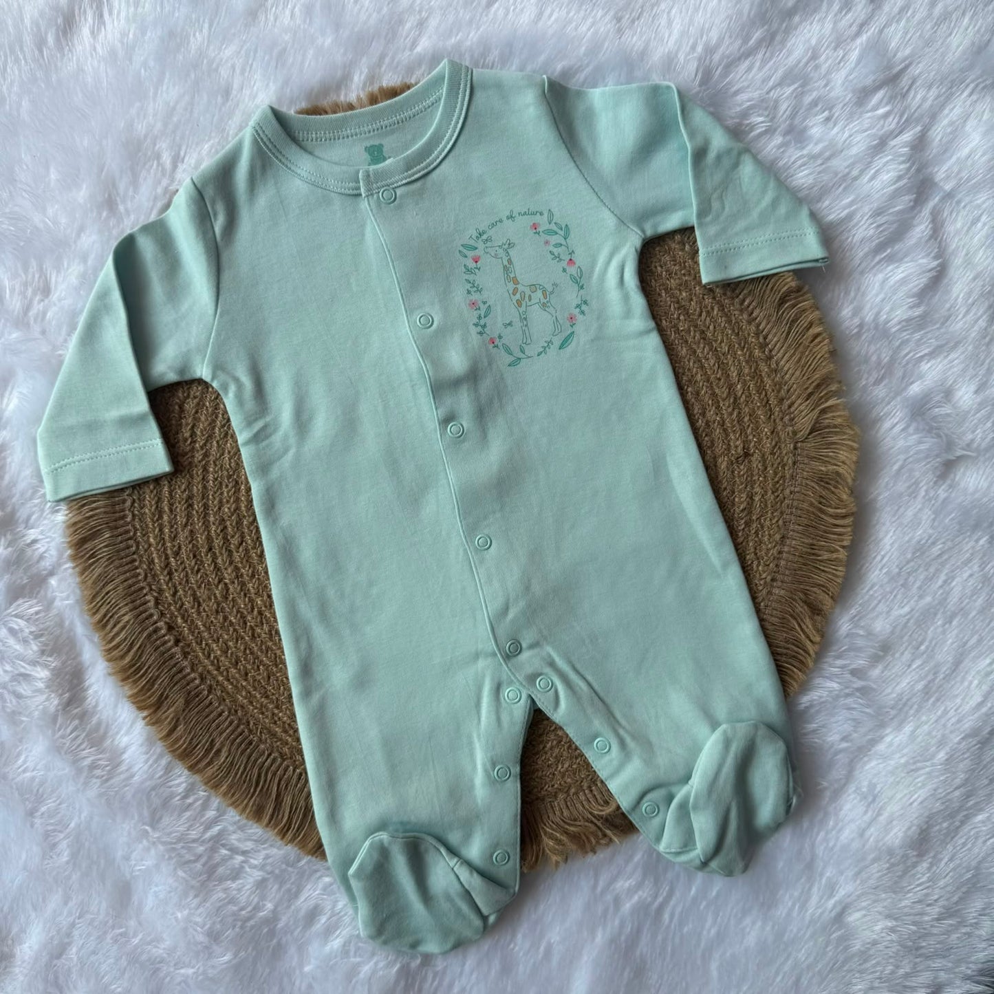 Sleepsuit - IceBlue Giraffe
