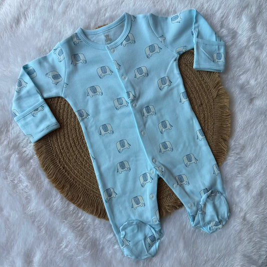 Sleepsuit - Sky Blue Elephants