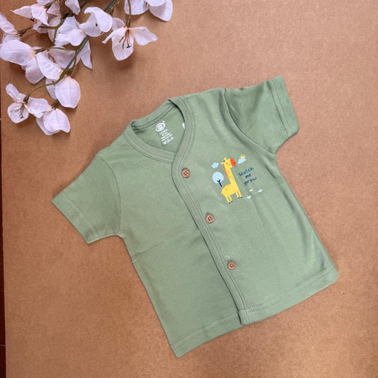 Knitted Baby Jabla with Sleeve - Green Giraffe