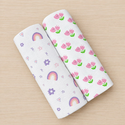 Muslin swaddle Combo (2pcs)