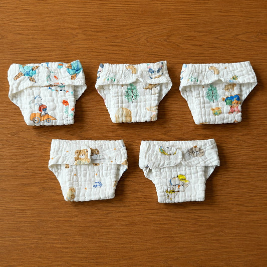 Muslin 6 layer Baby Nappy Combo (5pcs) (Assorted)
