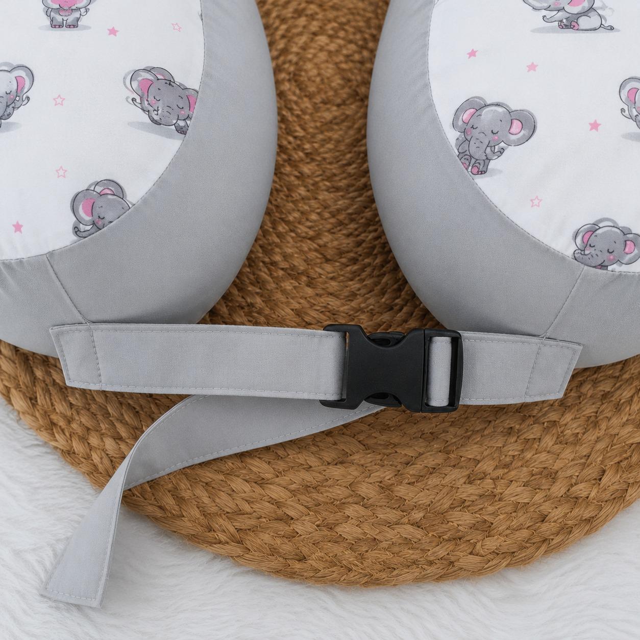 Baby Feeding Pillow - Grey Elephants