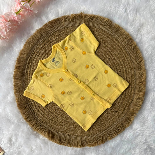 Knitted Baby Jabla with Sleeve - Yellow Faces