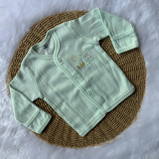 Knitted Baby Jabla with Full Sleeve - Light Green