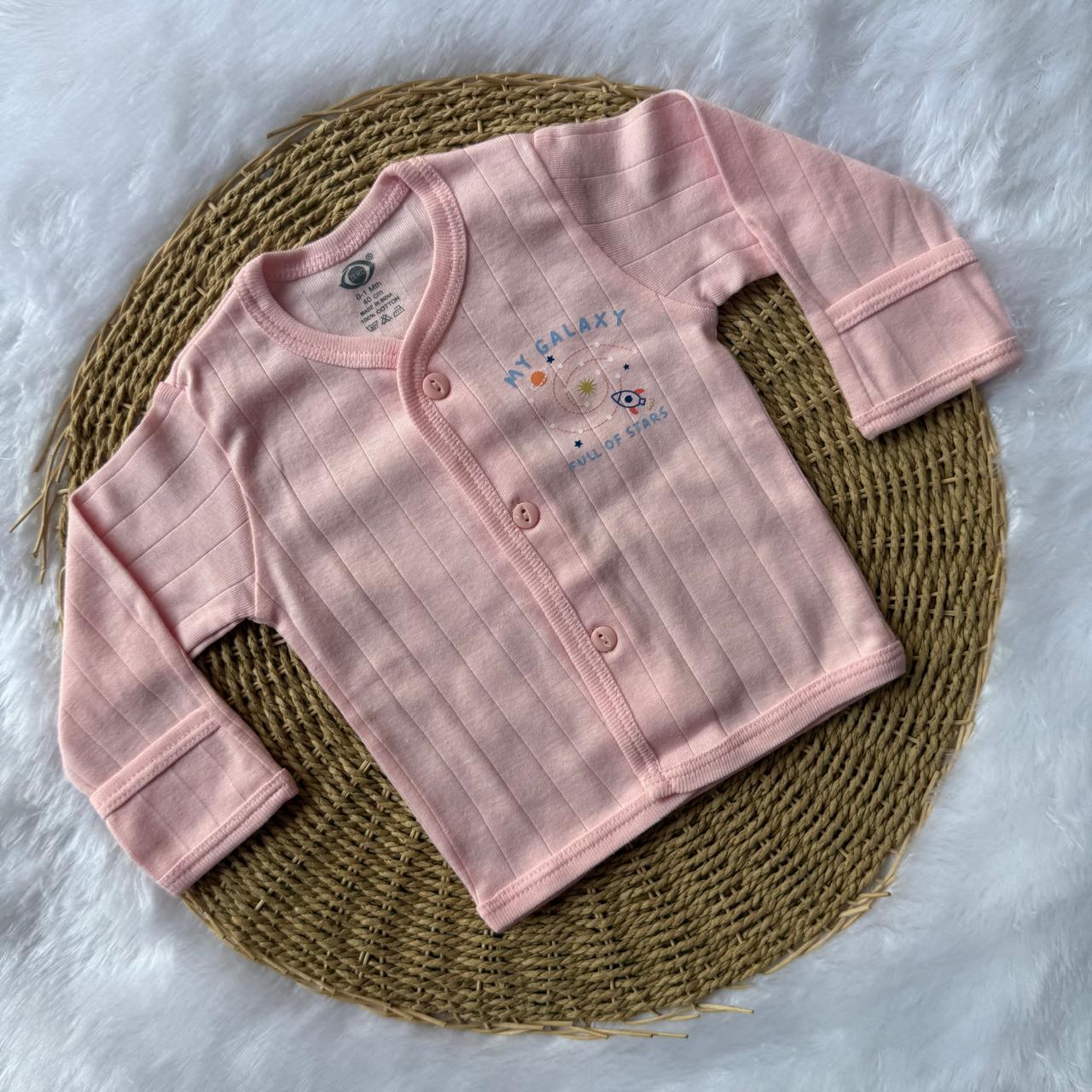 Knitted Baby Jabla with Full Sleeve - Pink