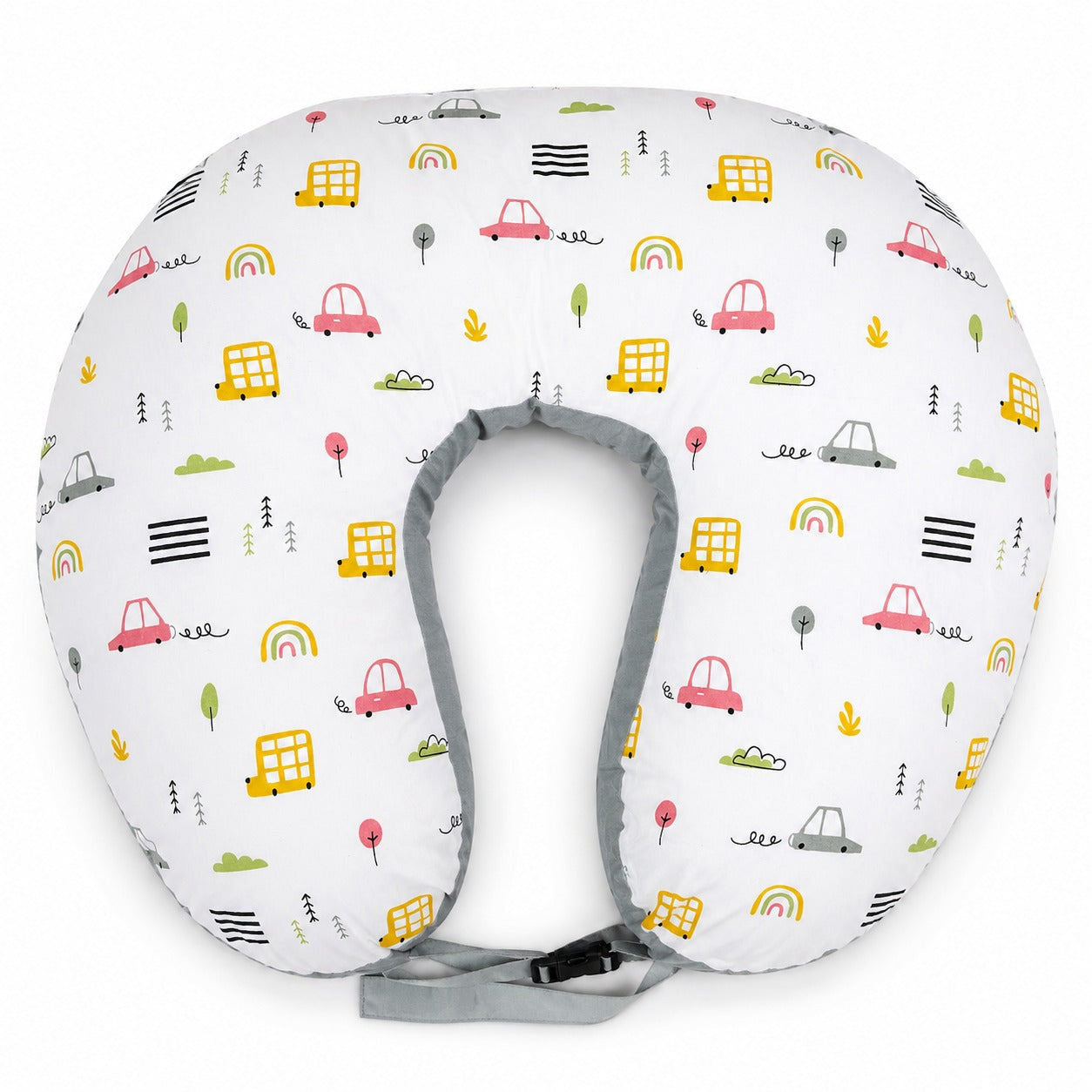 Baby Feeding Pillow - Grey Cars
