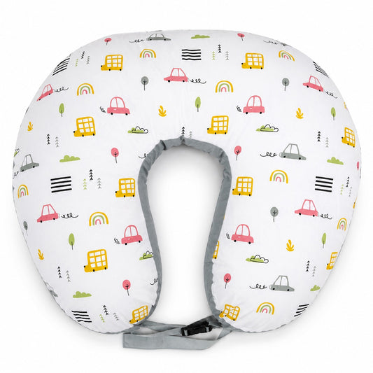 Baby Feeding Pillow - Grey Cars