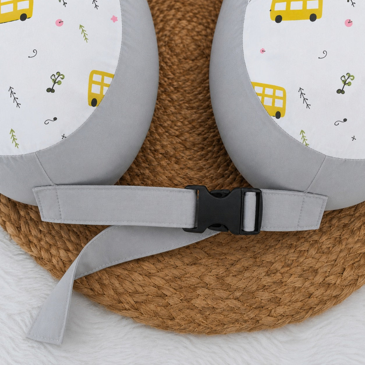 Baby Feeding Pillow - Grey Cars