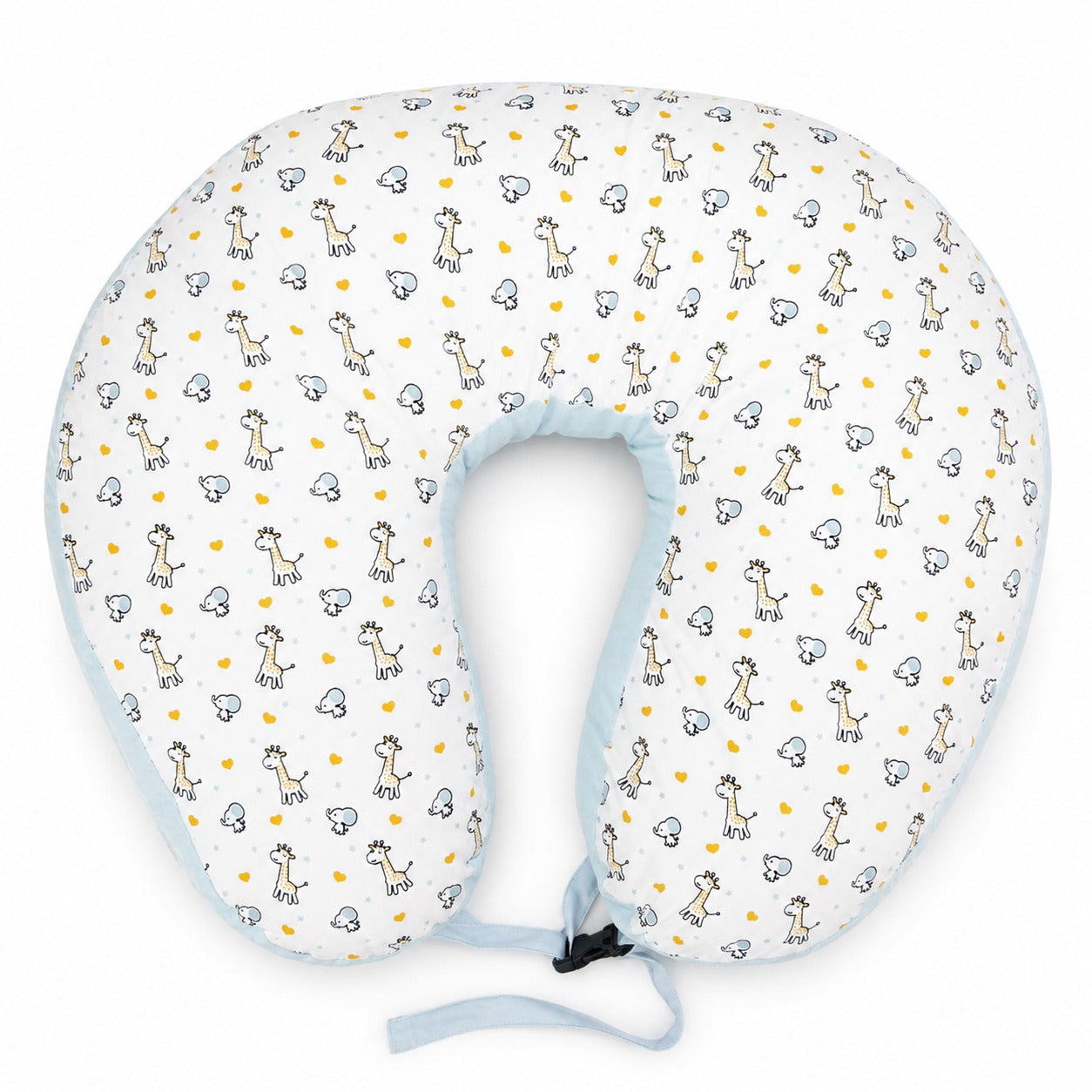 Baby Feeding Pillow - Blue Animals
