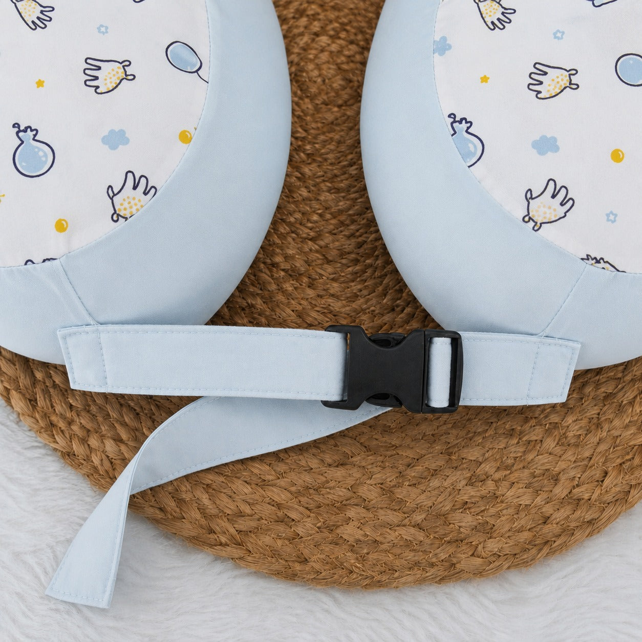 Baby Feeding Pillow - Blue Animals