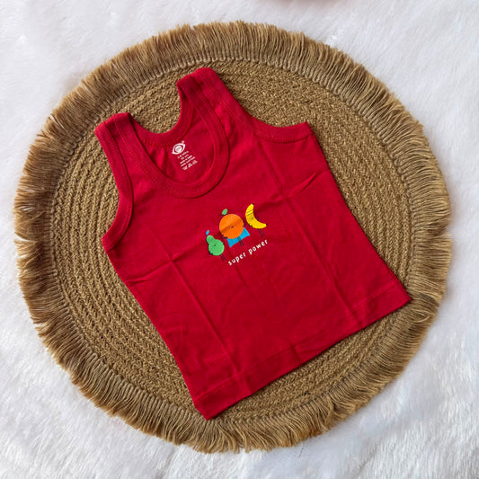 Baby Boy Vest - Red Super Power
