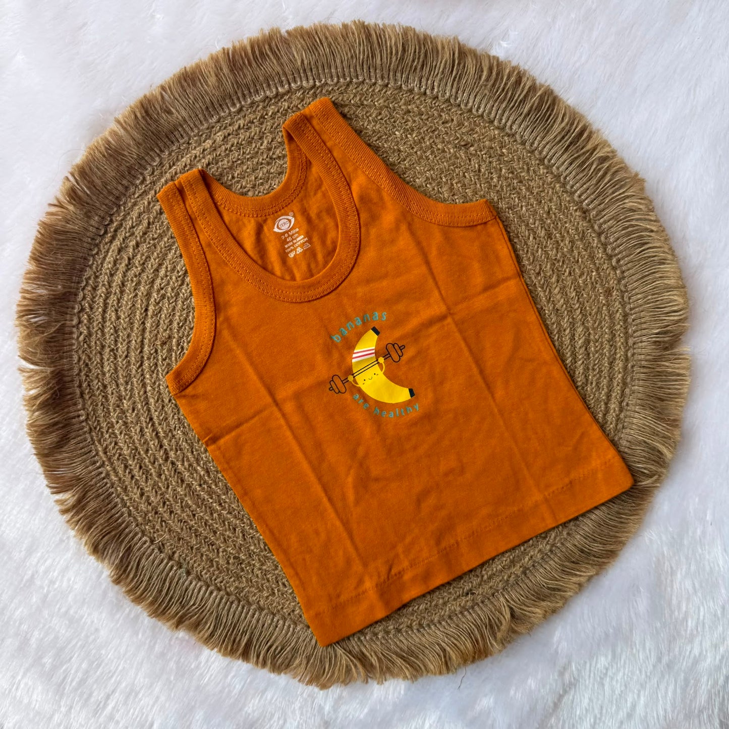 Baby Boy Vest - Mustard Bananas
