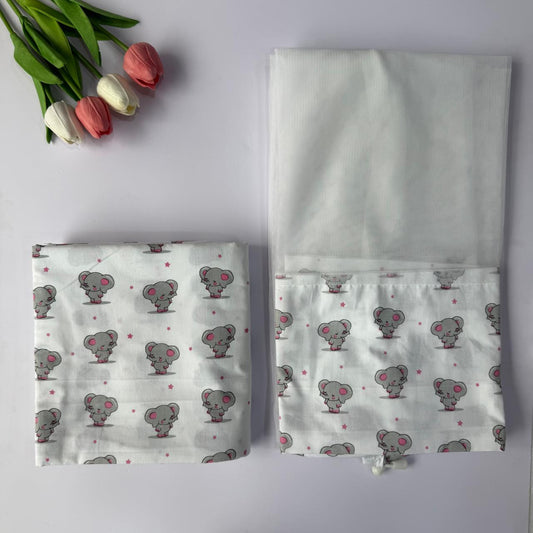 Baby Thottil Cloth with Mosquito  Net - Dancing Elephants